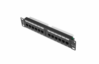 PATCH PANEL 12PORT 1U 10" CAT.5E UTP ČERNÝ LANBERG