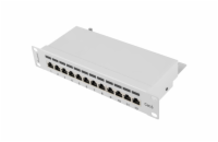 PATCH PANEL 12PORT 1U 10" CAT.6 FTP STÍNĚNÝ ŠEDÝ LANBERG