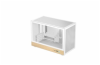 DEEPCOOL Case CH260 WOOD WH, mATX, Průhledná bočnice, bílo-dřevěná
