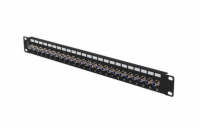 PATCH PANEL 24 PORTŮ 1U S KONEKTOREM TYPU F ČERNÝ LANBERG