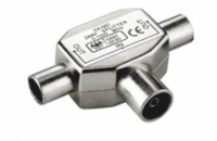PremiumCord TV antenní slučovač-rozbočovač IEC 75 Ohm 1xF-2xM