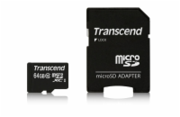 Transcend 64GB microSDXC (Class 10) paměťová karta (s adaptérem)