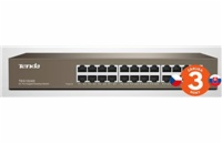 Tenda TEG1024D 24x Gigabit Switch, Fanless-bez ventilátorů, Rackmount, ochrana proti přepětí
