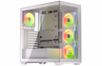 Krux skříň Exo / ATX / 4x120mm RBG fan / 2xUSB 2.0 / USB-C / tvrzené sklo / bílá
