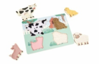 Dřevěné dotykové vkládací puzzle pro děti - Farma