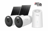 iGET HGWNK108402S - kamerový bateriový 2K Wi-Fi set, 10CH NVR + 2x kamera se solár. panelem, 9000mAh