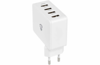 NEDIS síťová nabíječka/ 24 W/ 5V/ 4x 2.4 A/ rychlé nabíjení/ 4x USB-A/ bílá