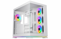 Krux skříň Atron ATX / 4x120 mm PWM ARGB fan / USB 2.0 / USB 3.0 / USB-C / panoramatická / bílá