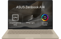 ASUS Zenbook A14 - Snapdragon X2 Elite X2E88100/16GB/512GB SSD/14"/WUXGA/OLED/2y PUR/Win 11 Home/béžová