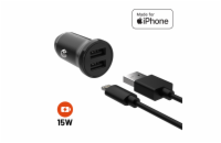 Autonabíječka FIXED, 2xUSB, USB/Lightning kabel