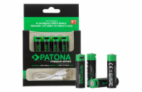 PATONA nabíjecí baterie AA/LR6 Li-Pol 2000mAh 1,5V s USB-C nabíjením, 4ks v balení