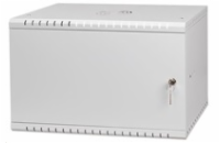 LEXI-Net 19" nástěnný rozvaděč Basic 6U 520x350, plechové dveře, bez zad, rozložený, šedý