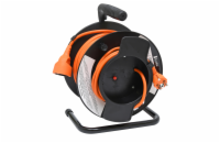 Prodlužovací kabel na bubnu 25 m / 1 zásuvka / oranžový / PVC / 230 V / 1,5 mm2