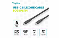 Digitus silikonový kabel USB4 verze 2.0, USB 80 Gbps, 1 m, černý