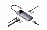 Baseus hub Series 2 USB 6v1 (USB-C/HDMI4K60Hz/USB-C(10Gbps)/USB-A(10Gbps)/RJ45/USB-C(PD) šedý