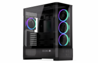 Endorfy skříň Aquarius 8000 Corona / ATX / 4x120mm ARGB fan / USB 3.0 / USB-C / panoramatická / zaoblené sklo / černá