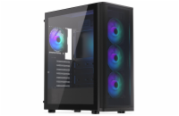 Endorfy skříň Ventum 400 ARGB / ATX / 4x120mm ARGB fan / 2xUSB 3.0 / USB-C / mesh panel / tvrzené sklo / černá