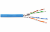 DIGITUS Instalační kabel CAT 6A U-FTP, 500 MHz Eca (EN 50575), AWG 23/1, papírová krabička 100 m, simplex, barva modrá