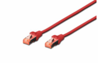 DigituCAT 6 S-FTP patch kabel, LSOH, Cu, AWG 27/7, délka 0,25 m, barva červená