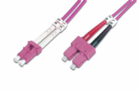 DIGITUS Fiber Optic Patch Cord, LC to SC, Multimode OM4 - 50/125 µ, Duplex, color RAL4003 Length 1m