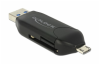 Delock Micro USB OTG čtečka karet + USB 3.0 A male 