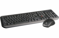 C-TECH klávesnice WLKMC-01, bezdrátový combo set s myší, černý, USB, CZ/SK