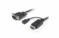 PremiumCord Kabelový převodník HDMI na VGA s napájecím micro USB konektorem 2m