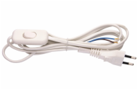 Kabel flexo 2x0,75mm, bílá 2m s vypínačem S08272