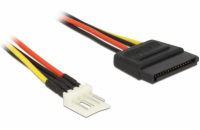 Delock napájecí kabel SATA 15 pin samec > 4 pin floppy samec 15 cm