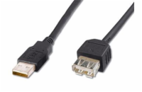 PremiumCord kabel prodlužovací USB 2.0, A-A, 0,5m, černá