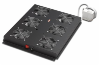 Digitus Roof cooling unit for DIGITUS server cabinets, 6 Fans, Switch, Thermostat, 828m3 air circ./h Color black RAL 900