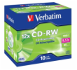 VERBATIM CD-RW(10-Pack)Jewel/High Speed/8x-12x/DLP/700MB