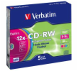 VERBATIM CD-RW80 700MB/ 12x/ COLOR slim/ 5pack