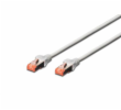 Digitus Patch Cable, S-FTP, CAT 6, AWG 27/7, LSOH, Měď, šedý 0,5m