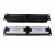 DATACOM Patch panel UTP 10" 12 port CAT5E, 2x6 pozic, 1U, zadní zářez, černý