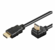 PremiumCord HDMI High Speed+Ethernet kabel, zlacený zahnutý konektor 90° 1m