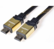 PREMIUMCORD Gold HDMI High Speed + Ethernet kabel (v1.4), opletený, zlacené konektory, 3m