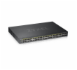 Zyxel GS1920-48HPv2, 50 Port Smart Managed PoE Switch 44x Gigabit Copper PoE and 4x Gigabit dual pers., hybrid mode, standalone 