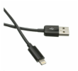 Kabel C-TECH USB 2.0 Lightning (IP5 a vyšší) nabíjecí a synchronizační kabel, 2m, černý CB-APL-20B