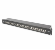 DIGITUS CAT 6A Patch Panel, stíněný, 1U, 24 portů, 8P8C, černy RAL 9005, 483 mm (19 ") / 482,6x44x109