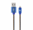 Gembird CC-USB2J-AMLM-2M-B USB-A/Lightning, 2m Gembird nabíjecí kabel Lightning 8-pin (M) na USB 2.0 (M), prémiový, opletený, metal konektory, 2 m, džínsovina